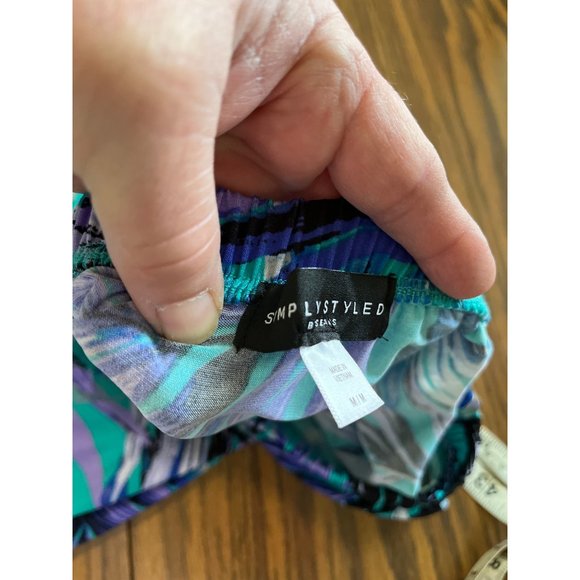 Simply Styled by Sears woman’s blue purple black white strapless pantsuit sz M - Picture 2 of 10